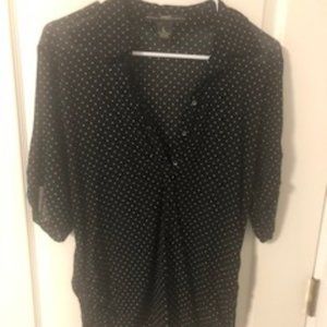 Black Sheer Ladies Polka Dot Top Casual